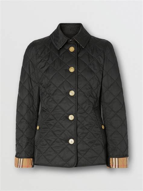 burberry classic quilted jacket in black|burberry black quilted jacket women's.